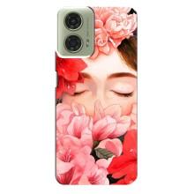 Чехлы (ART) Цветы на Motorola MOTO G24 (VPrint) (Глаза в цветах)