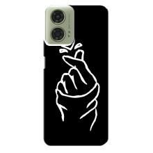 Чехлы (Знак сердечка) на Motorola MOTO G24 – Сердце на черном
