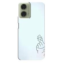Чехлы (Знак сердечка) на Motorola MOTO G24 – Сердце на голубом