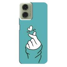 Чехлы (Знак сердечка) на Motorola MOTO G24 – Сердечко на бирюзовом