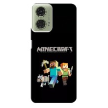 Чохол Майнкрафт на Motorola MOTO G24 (AlphaPrint) Minecraft – герої Minecraft