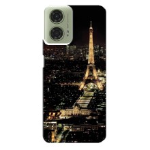 Чехол Эйфелева Башня для Motorola MOTO G24 - (AlphaPrint) (Ночной Париж)