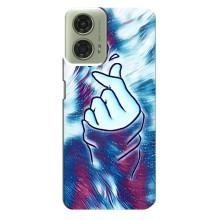 Чохол з принтом для Motorola MOTO G24 (AlphaPrint - Знак сердечка) – Радужне серце