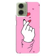 Чохол з принтом для Motorola MOTO G24 (AlphaPrint - Знак сердечка) – Знак Love