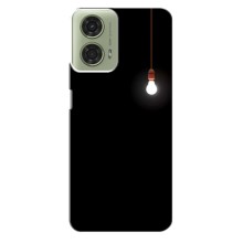 Чехол с картинками на черном фоне для Motorola MOTO G24 (Лампочка)