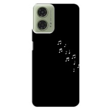 Чехол с картинками на черном фоне для Motorola MOTO G24 – Ноты