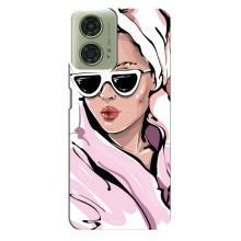 Чехол с картинкой Модные Девчонки Motorola MOTO G24 (Девушка в халате)