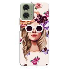 Чехол с картинкой Модные Девчонки Motorola MOTO G24 (Девушка в очках)