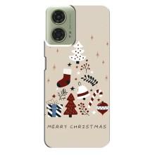 Чехол Санта Клаус для Motorola MOTO G24 (Merry Christmas)