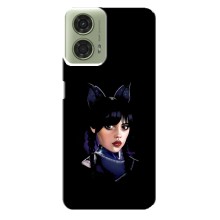 Чехлы Венсдей на Motorola MOTO G24 Уэнсдей (AlphaPrint) (серьезная Уэнздей)