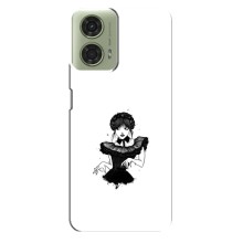 Чехлы Венсдей на Motorola MOTO G24 Уэнсдей (AlphaPrint) (танец Уэнздей)