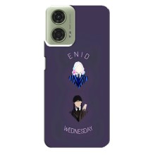 Чехлы Венсдей на Motorola MOTO G24 Уэнсдей (AlphaPrint) (Уэнздей и подруга)