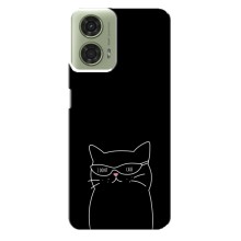 Чехол с рисунком кот на Motorola MOTO G24 (Равнодушный кот)