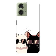 Чехол с рисунком кот на Motorola MOTO G24 (Коты в очках)