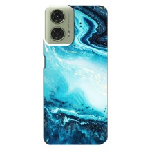 Мраморный чехол на Motorola MOTO G24 (VPrint) (Голубой мрамор)