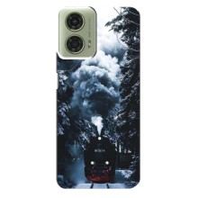 Новогодние, Праздничные Чехлы для Motorola MOTO G24 - 2024 год (Зимний поезд)