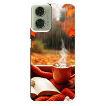 Чохол з унікальним дизайном 'Осінь з кавою' для Motorola MOTO G24 – Кава і дощ