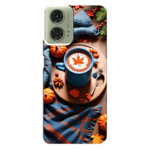 Чохол з унікальним дизайном 'Осінь з кавою' для Motorola MOTO G24 – Кава і гарбузики