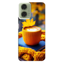 Чохол з унікальним дизайном 'Осінь з кавою' для Motorola MOTO G24 – Кава з жовтим