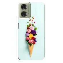 Чохли з тематикою "КВІТИ" на Motorola MOTO G24 (Квітка-морозиво)