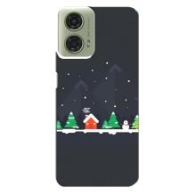 Силиконовый бампер на рождество для Motorola MOTO G24 (Город зимний)