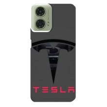 Силиконовый бампер с картинкой машины на Motorola MOTO G24 – Logo TESLA
