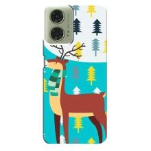 Силіконовий бампер з картинкою звірів для Motorola MOTO G24 (Олень із шарфом)