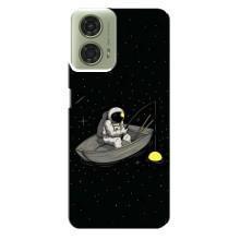 Силиконовый Чехол с принтом "Космонавты" на Motorola MOTO G24 – Космонавт на рыбалке