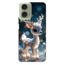 Яркий чехол для Motorola MOTO G24 с Зимними Оленятами – Блистающий оленёнок
