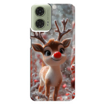 Яркий чехол для Motorola MOTO G24 с Зимними Оленятами
