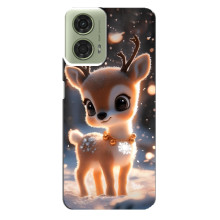Яркий чехол для Motorola MOTO G24 с Зимними Оленятами – Оленёнок