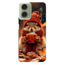 Друкований чохол 'Звірята з кавою' для Motorola MOTO G24 – Білка з кавою