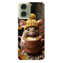 Друкований чохол 'Звірята з кавою' для Motorola MOTO G24 – Мишка з кавою
