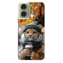 Друкований чохол 'Звірята з кавою' для Motorola MOTO G24 – Тигр з кавою