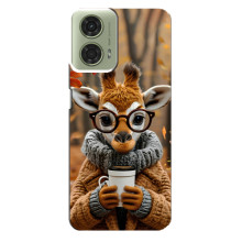 Друкований чохол 'Звірята з кавою' для Motorola MOTO G24 – Жираф з кавою