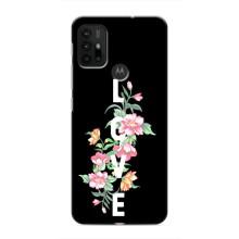 Чехлы для любимой на Мото G30 (VPrint) (Цветы LOVE)
