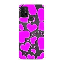 Чехлы для любимой на Мото G30 (VPrint) (Pink hearts)