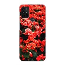 Чехлы с Цветами для Motorola MOTO G30 (VPrint) (Цветы красные)