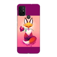 Чехлы с картинкой Лисички для Motorola MOTO G30 (VPrint) (Лисичка с розочкой)