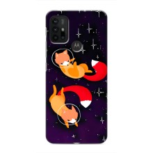 Чехлы с картинкой Лисички для Motorola MOTO G30 (VPrint) (Лисички космонавты)