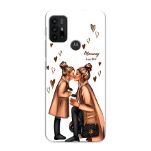 Чехол с печатью для Motorola MOTO G30 - (Мама с ребенком) (AlphaPrint) (Дочка и мама)