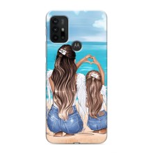 Чехол с печатью для Motorola MOTO G30 - (Мама с ребенком) (AlphaPrint) (Мама с доченькой)