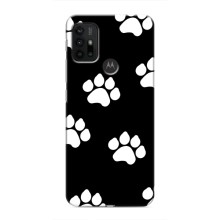 Чехлы с собаками для Motorola MOTO G30 (VPrint) (Следы собаки)