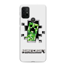 Чехол Майнкрафт на Motorola MOTO G30 (AlphaPrint) Minecraft (крипер Майнкрафт)