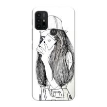 Чехол с печатью для Motorola MOTO G30 - (Мода) (AlphaPrint) (Фото девочки)