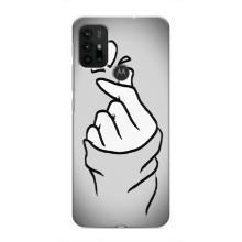 Чехол с принтом для Motorola MOTO G30 (AlphaPrint - Знак сердечка)