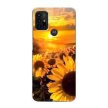 Чехол с Цветами для Motorola MOTO G30 (поле подсолнухов)