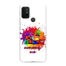 Чехол Амонг Ас для Motorola MOTO G30 (AlphaPrint) (Яркий АмонгАс)