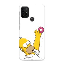Чехол с Симпсонами для Motorola MOTO G30 (VPrint) (Гомер с пончиком)