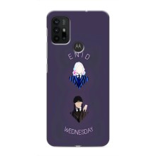 Чехлы Венсдей на Motorola MOTO G30 Уэнсдей (AlphaPrint) (Уэнздей и подруга)